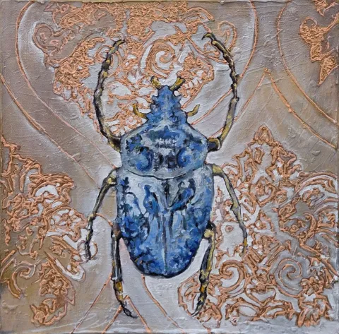 ESRA YILDIRIM — “Wings Closed”, 2024 "Wings Closed" eseri ESRA YILDIRIM tarafından 2024 yılında 30x30 cm ölçülerinde Tuval üzeri yağlı boya tekniği ile yapılmıştır.