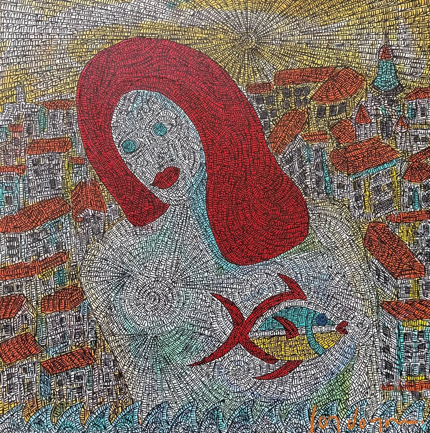 "İsimsiz" eseri MURAT ÖZDOĞRU tarafından 2025 yılında 50x50 cm ölçülerinde Tuval üzeri akrilik boya tekniği ile yapılmıştır.