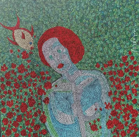 "İsimsiz" eseri MURAT ÖZDOĞRU tarafından 2025 yılında 65x65 cm ölçülerinde Tuval üzeri akrilik boya tekniği ile yapılmıştır.