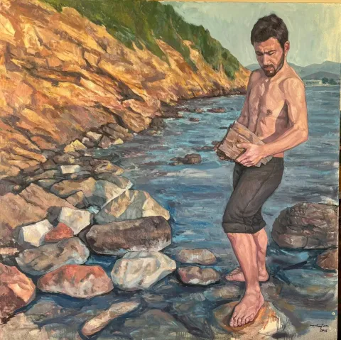 TANJU YAĞAN — “isimsiz”, 2016 "isimsiz" eseri TANJU YAĞAN tarafından 2016 yılında 150x150 cm ölçülerinde Tuval üzeri yağlı boya tekniği ile yapılmıştır.