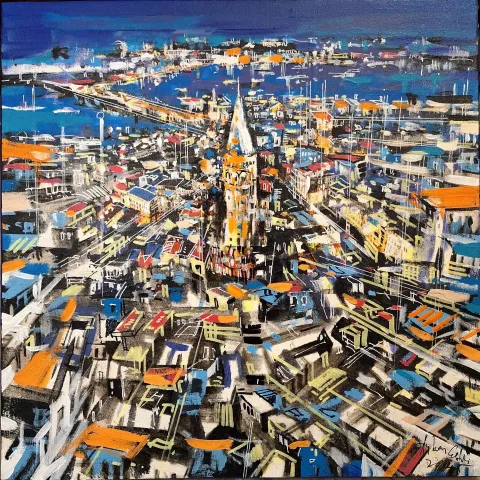 AYHAN ÇETİN — “Parliament”, 2025 "Parliament" eseri AYHAN ÇETİN tarafından 2025 yılında 40x40 cm ölçülerinde Tuval üzeri akrilik boya tekniği ile yapılmıştır.