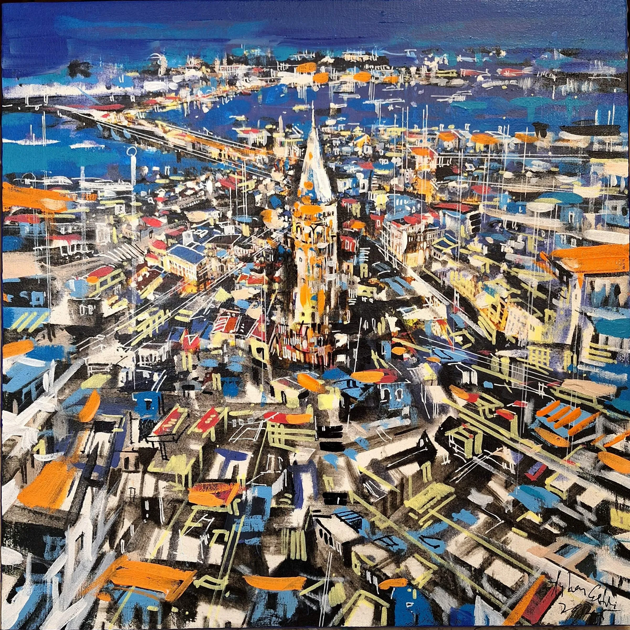 "Parliament" eseri AYHAN ÇETİN tarafından 2025 yılında 40x40 cm ölçülerinde Tuval üzeri akrilik boya tekniği ile yapılmıştır.