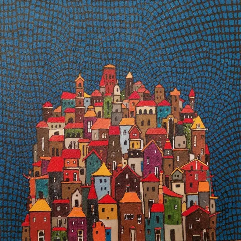 BİNNUR YÜCEBAŞ RUOCCO — “Corso Francia”, 2025 "Corso Francia" eseri BİNNUR YÜCEBAŞ RUOCCO tarafından 2025 yılında 40x40 cm ölçülerinde Tuval üzeri yağlı boya tekniği ile yapılmıştır.