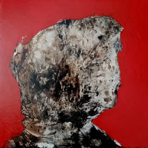 EMİNE BIYIKLI — “Muamma”, 2025 "Muamma" eseri EMİNE BIYIKLI tarafından 2025 yılında 40x40 cm ölçülerinde Tuval üzeri karışık teknik tekniği ile yapılmıştır.