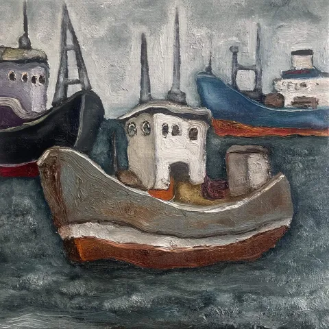 MURAT TOLGA — “isimsiz”, 2025 "isimsiz" eseri MURAT TOLGA tarafından 2025 yılında 40x40 cm ölçülerinde Tuval üzeri yağlı boya tekniği ile yapılmıştır.