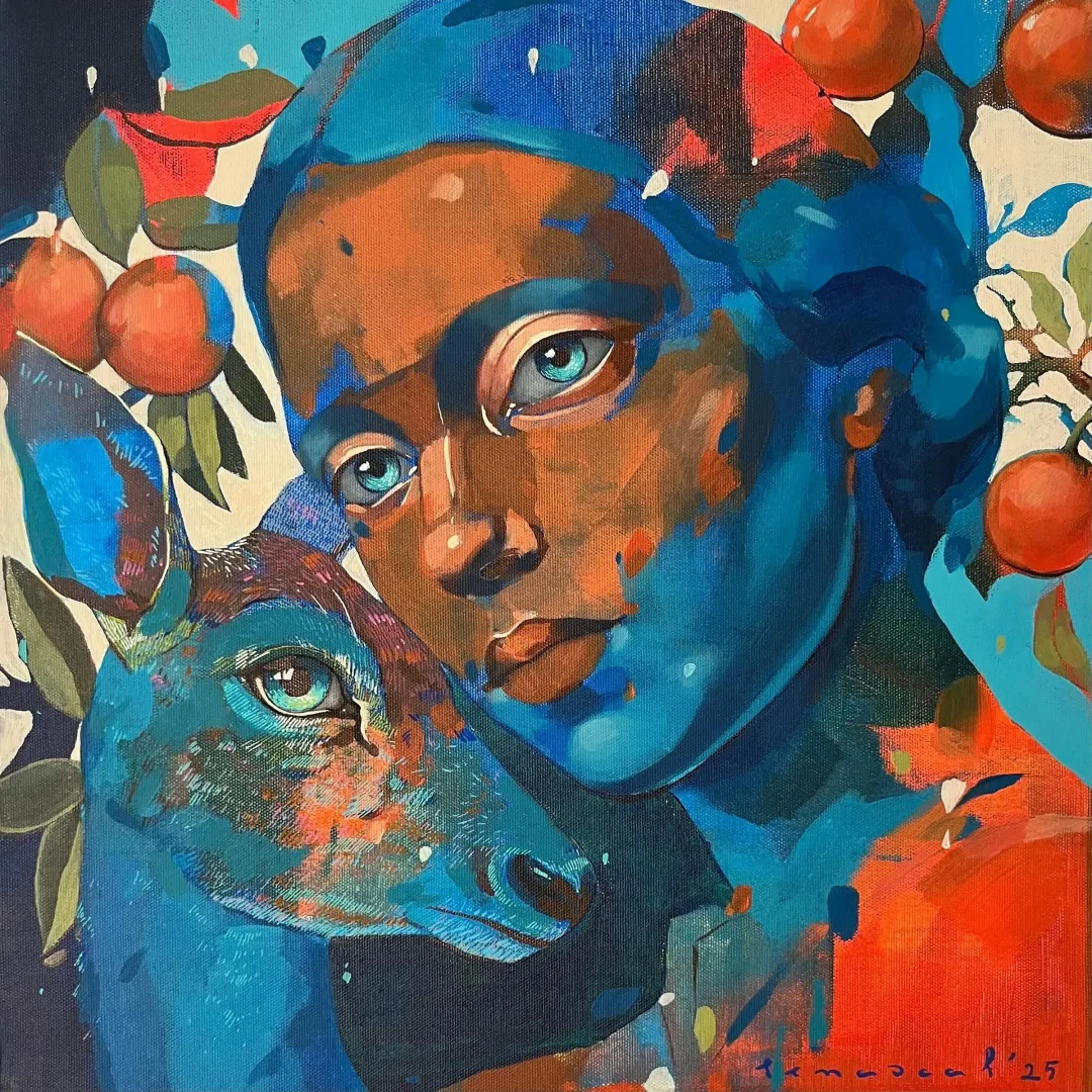 yakınlaştır "Gök Maral" eseri SEMA ÖCAL tarafından 2025 yılında 40x40 cm ölçülerinde Tuval üzeri akrilik boya tekniği ile yapılmıştır.