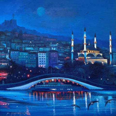 KADİR ŞİŞGİNOĞLU — “Ankara Kalesi”, 2025 "Ankara Kalesi" eseri KADİR ŞİŞGİNOĞLU tarafından 2025 yılında 40x40 cm ölçülerinde Tuval üzeri akrilik boya tekniği ile yapılmıştır.