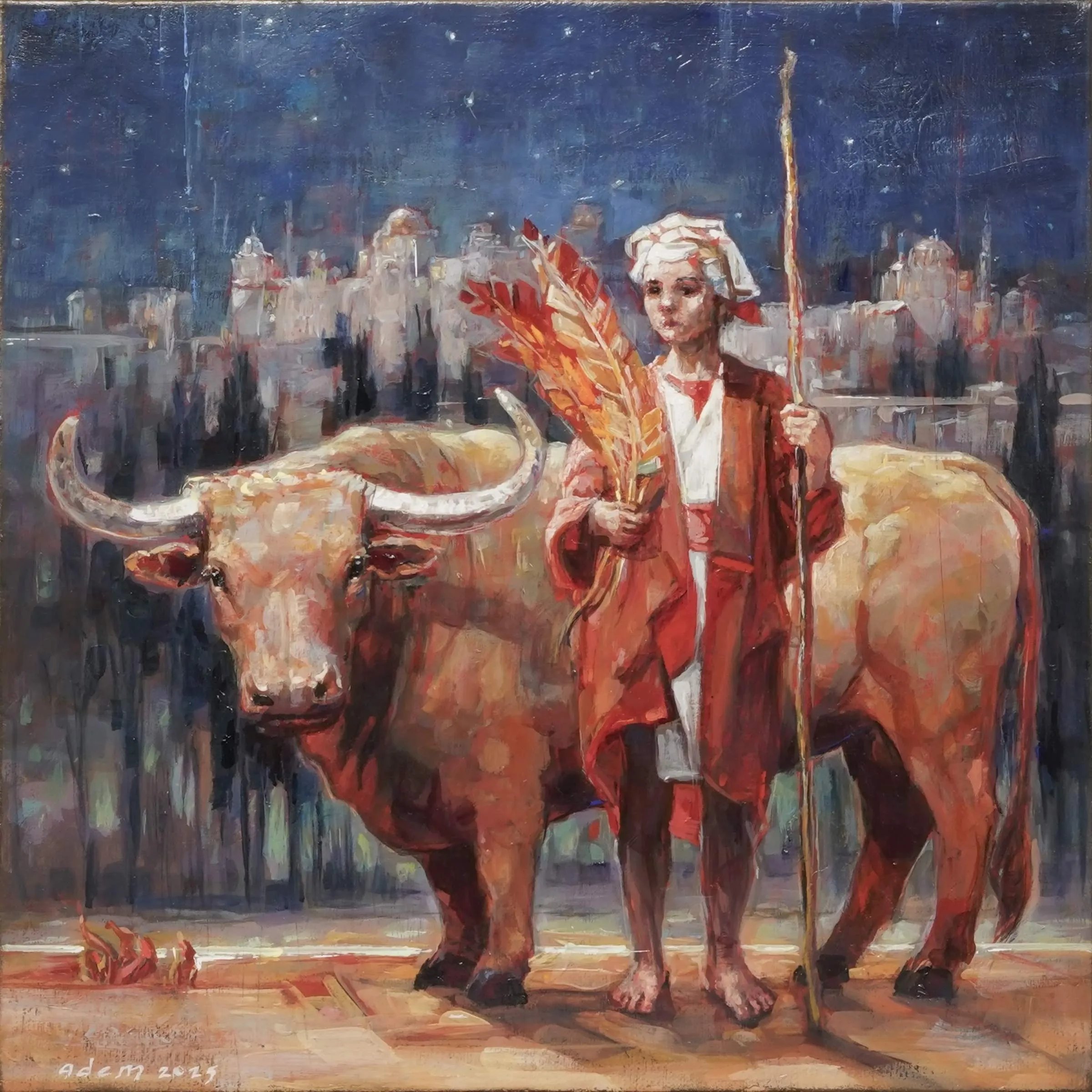 "Abit" eseri ADEM BAŞPINAR tarafından 2025 yılında 40x40 cm ölçülerinde Tuval üzeri akrilik boya tekniği ile yapılmıştır.