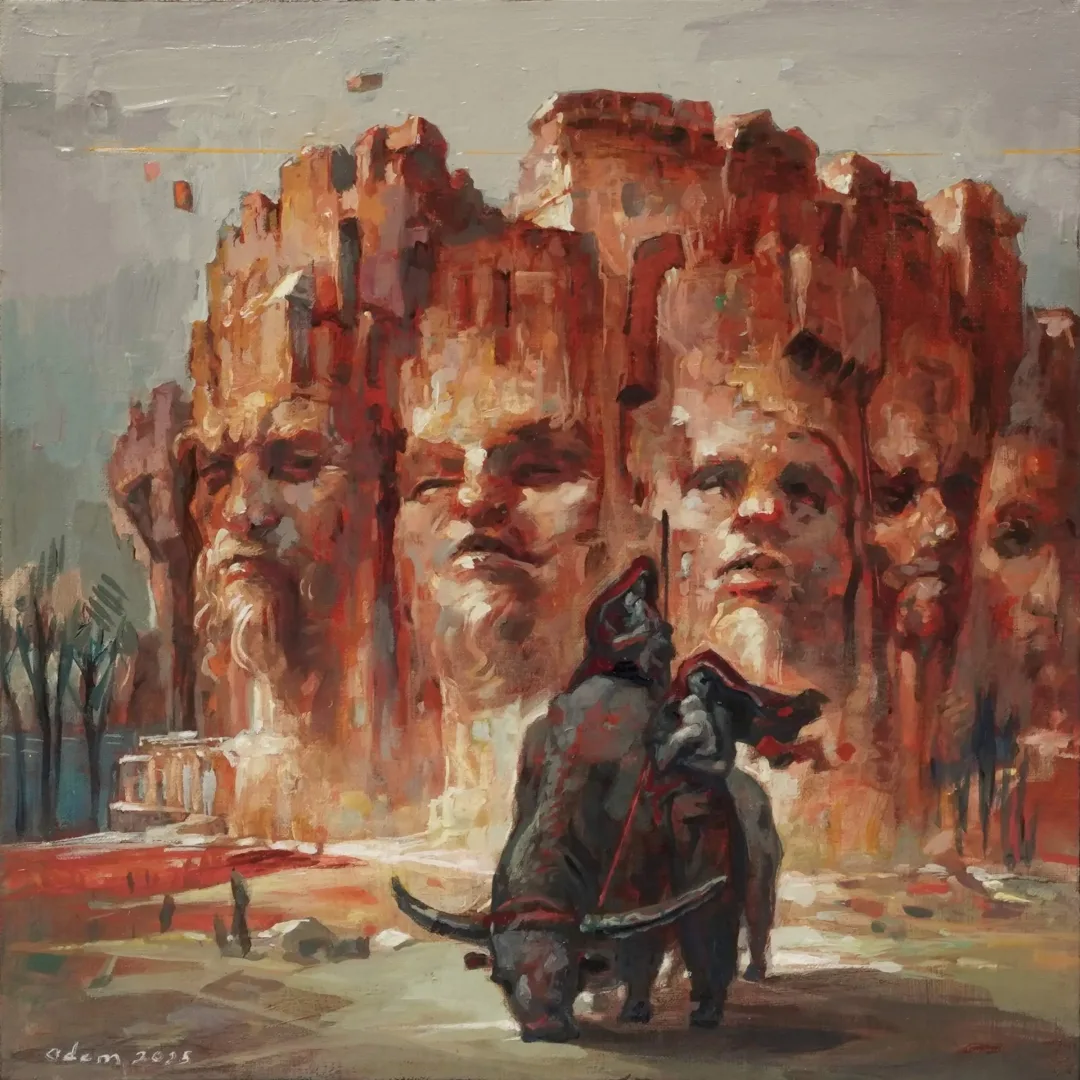 "Bir zamandı" eseri ADEM BAŞPINAR tarafından 2025 yılında 40x40 cm ölçülerinde Tuval üzeri akrilik boya tekniği ile yapılmıştır.