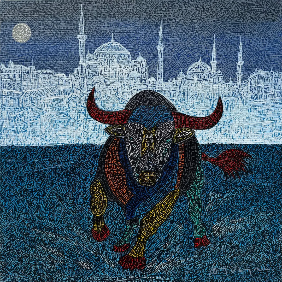 yakınlaştır "Güç-2" eseri MURAT ÖZDOĞRU tarafından 2025 yılında 40x40 cm ölçülerinde Tuval üzeri akrilik boya tekniği ile yapılmıştır.