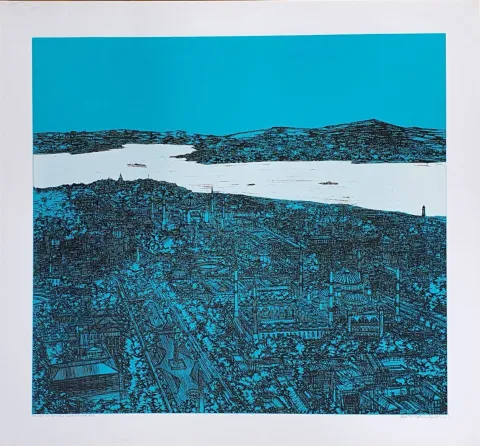 DEVRİM ERBİL — “İstanbul Sultanahmet”, 2013 "İstanbul Sultanahmet" eseri DEVRİM ERBİL tarafından 2013 yılında 70x70 cm ölçülerinde Serigrafi - (D) Edisyon 193-197 tekniği ile yapılmıştır.