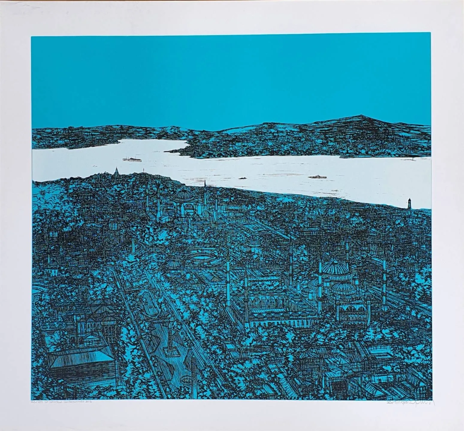 "İstanbul Sultanahmet" eseri DEVRİM ERBİL tarafından 2013 yılında 70x70 cm ölçülerinde Serigrafi - (D) Edisyon 193-197 tekniği ile yapılmıştır.