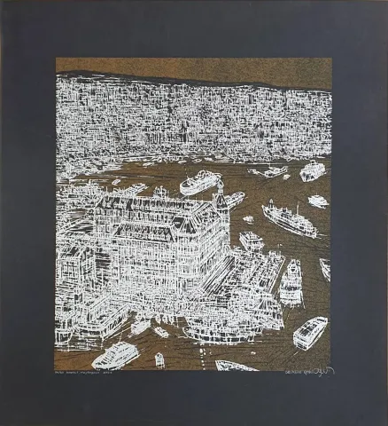 DEVRİM ERBİL — “İstanbul Haydarpaşa”, 2011 "İstanbul Haydarpaşa" eseri DEVRİM ERBİL tarafından 2011 yılında 100x70 cm ölçülerinde Serigrafi - (K) Edisyon 35/50 tekniği ile yapılmıştır.