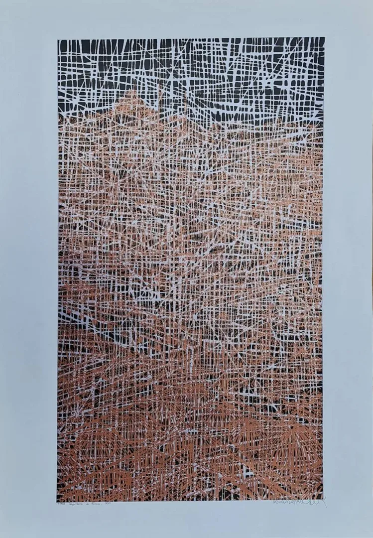 yakınlaştır "Soyutlama ve Ritim" eseri DEVRİM ERBİL tarafından 2011 yılında 88x61 cm ölçülerinde Serigrafi - Edisyon: 17/50 tekniği ile yapılmıştır.