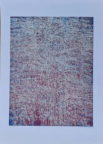 DEVRİM ERBİL — “Doğa Soyutlaması”, 2011 "Doğa Soyutlaması" eseri DEVRİM ERBİL tarafından 2011 yılında 70x50 cm ölçülerinde Serigrafi - Edisyon: EA tekniği ile yapılmıştır.
