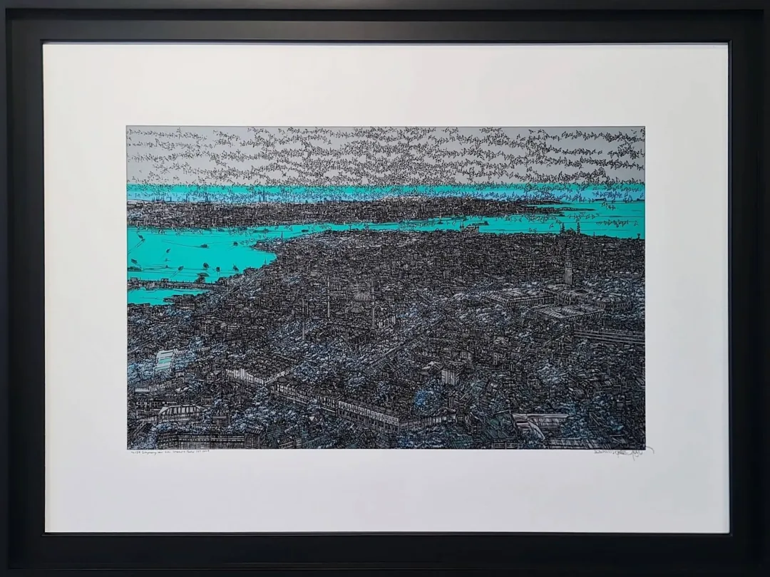 "Süleymaniye'den Eski İstanbul'a Bakış (E)" eseri DEVRİM ERBİL tarafından 2023 yılında 70x100 cm ölçülerinde Serigrafi - 14/25 tekniği ile yapılmıştır.