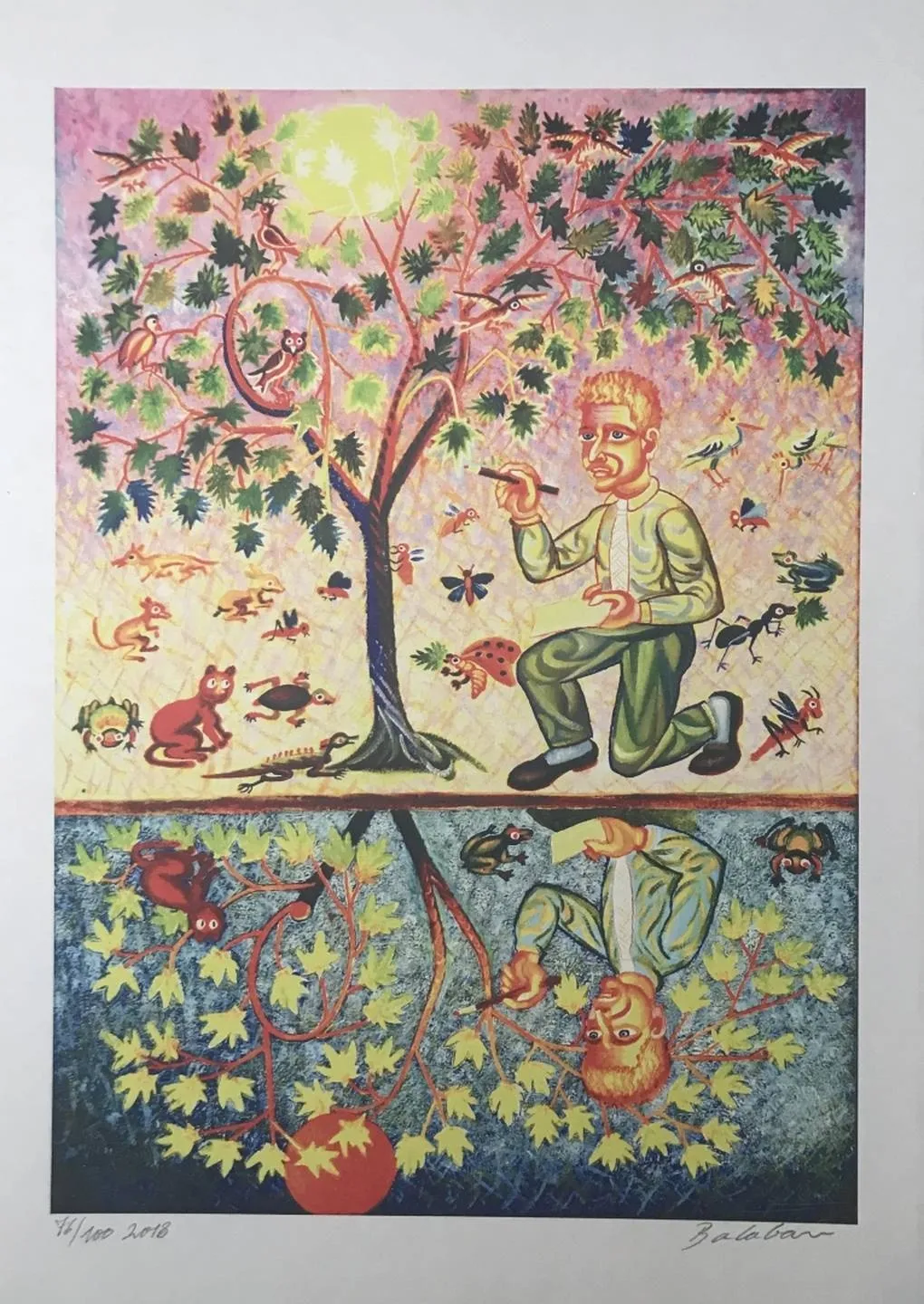 "isimsiz" eseri İBRAHİM BALABAN tarafından 2018 yılında 70x50 cm ölçülerinde Dijital Ögün Baskı Edisyon: 80/100 tekniği ile yapılmıştır.