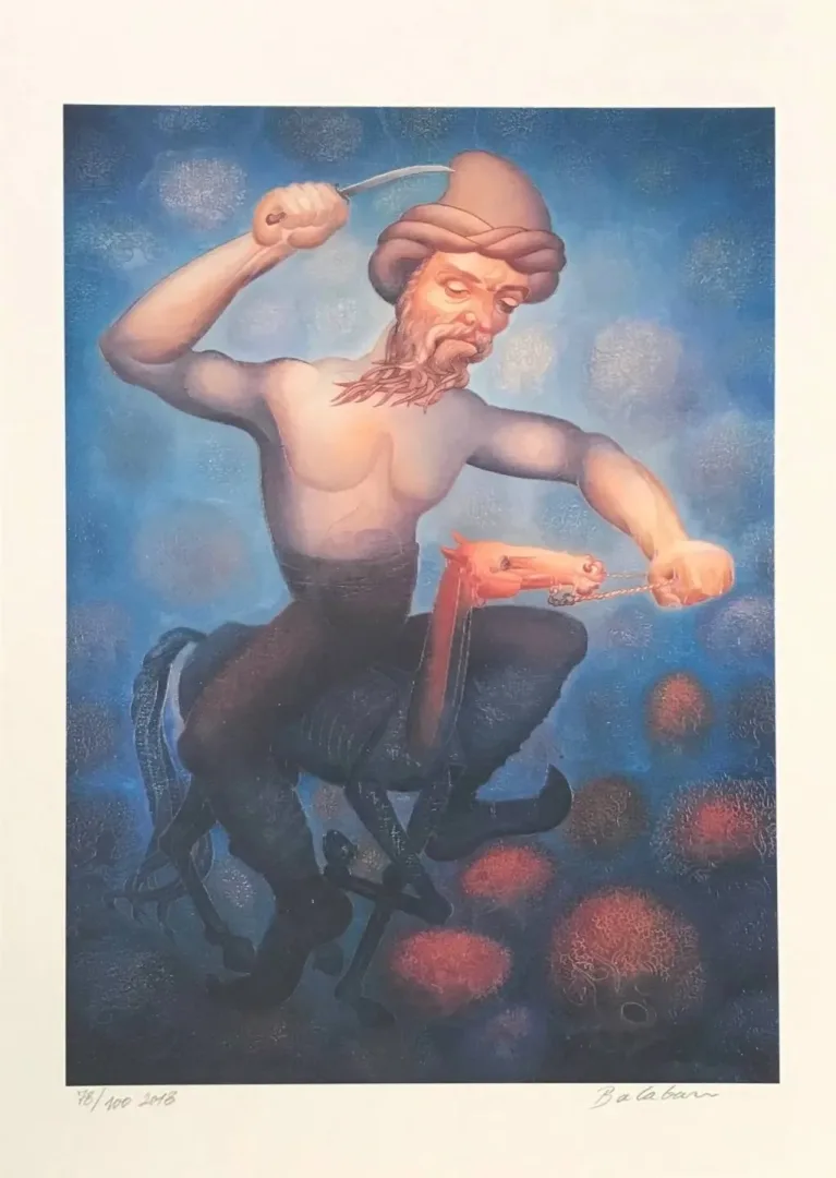 "Köroğlu" eseri İBRAHİM BALABAN tarafından 2018 yılında 70x50 cm ölçülerinde Dijital Ögün Baskı Edisyon: 78/100 tekniği ile yapılmıştır.