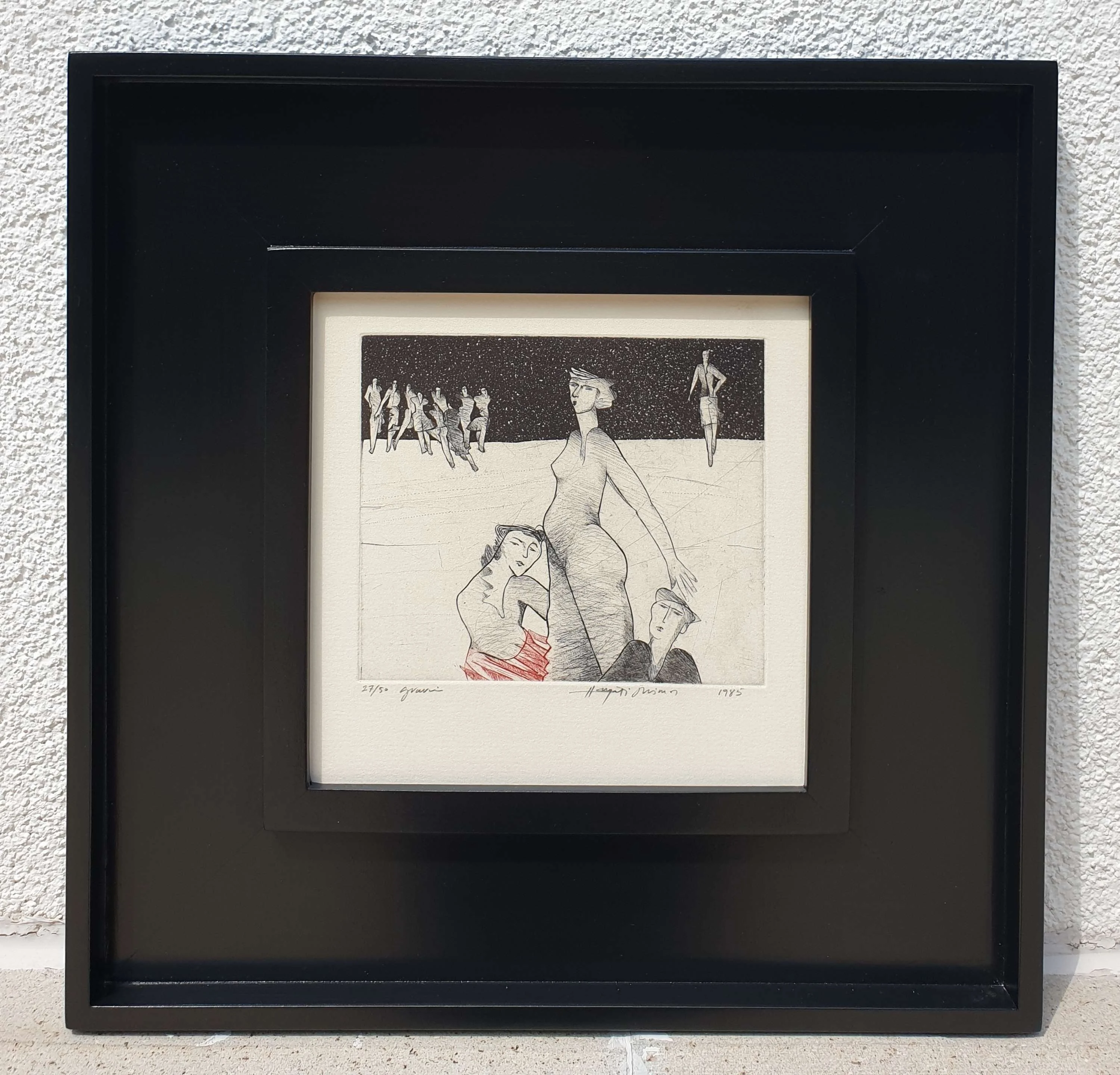 "isimsiz" eseri HAYATİ MİSMAN tarafından 1985 yılında 20x20 cm ölçülerinde Gravür Edisyon 33/50 tekniği ile yapılmıştır.