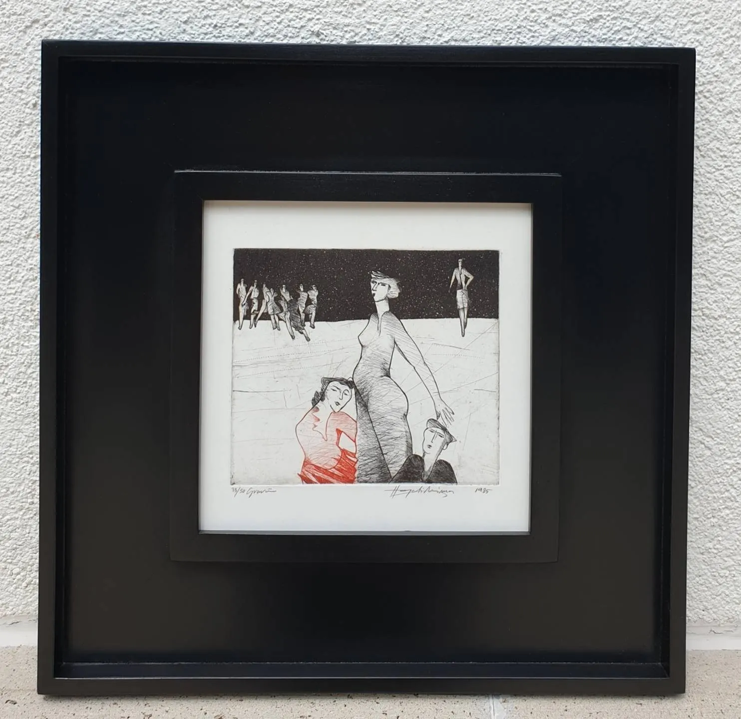"isimsiz" eseri HAYATİ MİSMAN tarafından 1985 yılında 20x20 cm ölçülerinde Gravür Edisyon 33/50 tekniği ile yapılmıştır.
