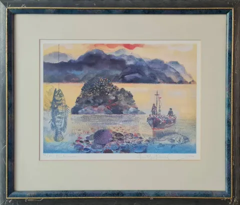 "Düşlerimden" eseri MUSTAFA PİLEVNELİ tarafından 1996 yılında 32x44 cm ölçülerinde Serigrafi 56/100 tekniği ile yapılmıştır.