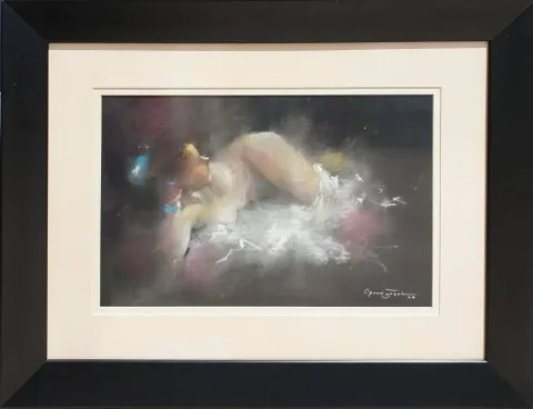 "isimsiz" eseri ORHAN GÜREL tarafından 2000 yılında 30x47 cm ölçülerinde Linol Baskı tekniği ile yapılmıştır.