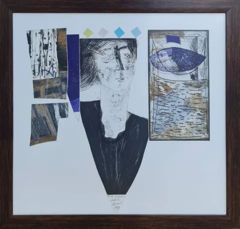 "isimsiz" eseri HAYATİ MİSMAN tarafından 1997 yılında 66x69 cm ölçülerinde Gravür 14/50 tekniği ile yapılmıştır.