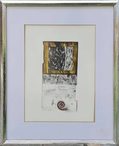 "isimsiz" eseri HAYATİ MİSMAN tarafından 1998 yılında 36x26 cm ölçülerinde Gravür Edisyon 21/100 tekniği ile yapılmıştır.