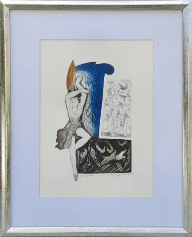 "isimsiz" eseri HAYATİ MİSMAN tarafından 1998 yılında 36x26 cm ölçülerinde Gravür Edisyon 7/100 tekniği ile yapılmıştır.