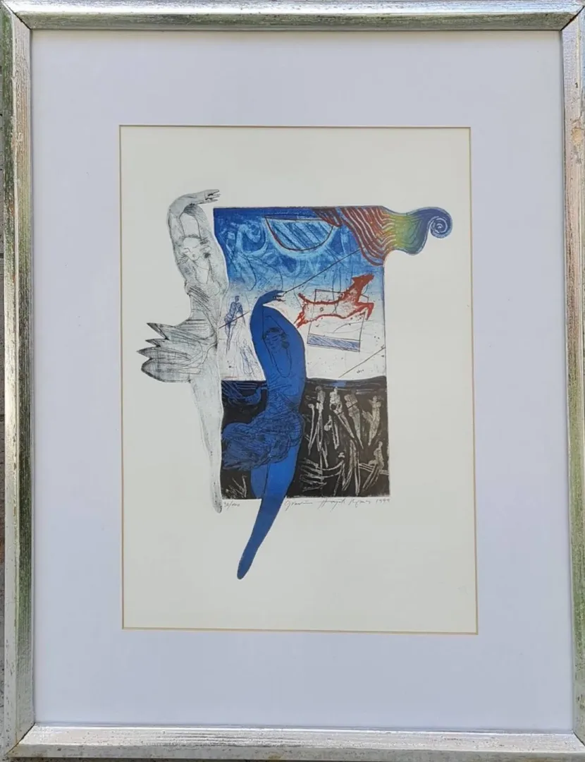 "Dans - Edisyon 36100" eseri HAYATİ MİSMAN tarafından 1999 yılında 36x26 cm ölçülerinde Gravür - Edisyon 36/100 tekniği ile yapılmıştır.