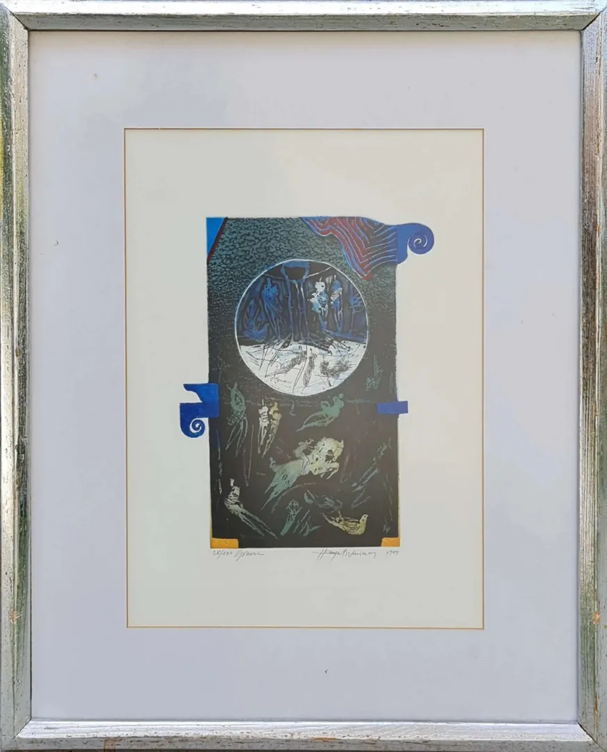HAYATİ MİSMAN — “isimsiz”, 1999 "isimsiz" eseri HAYATİ MİSMAN tarafından 1999 yılında 36x26 cm ölçülerinde Gravür Edisyon 38/100 tekniği ile yapılmıştır.