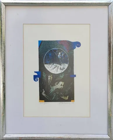 HAYATİ MİSMAN — “isimsiz”, 1999 "isimsiz" eseri HAYATİ MİSMAN tarafından 1999 yılında 36x26 cm ölçülerinde Gravür Edisyon 38/100 tekniği ile yapılmıştır.