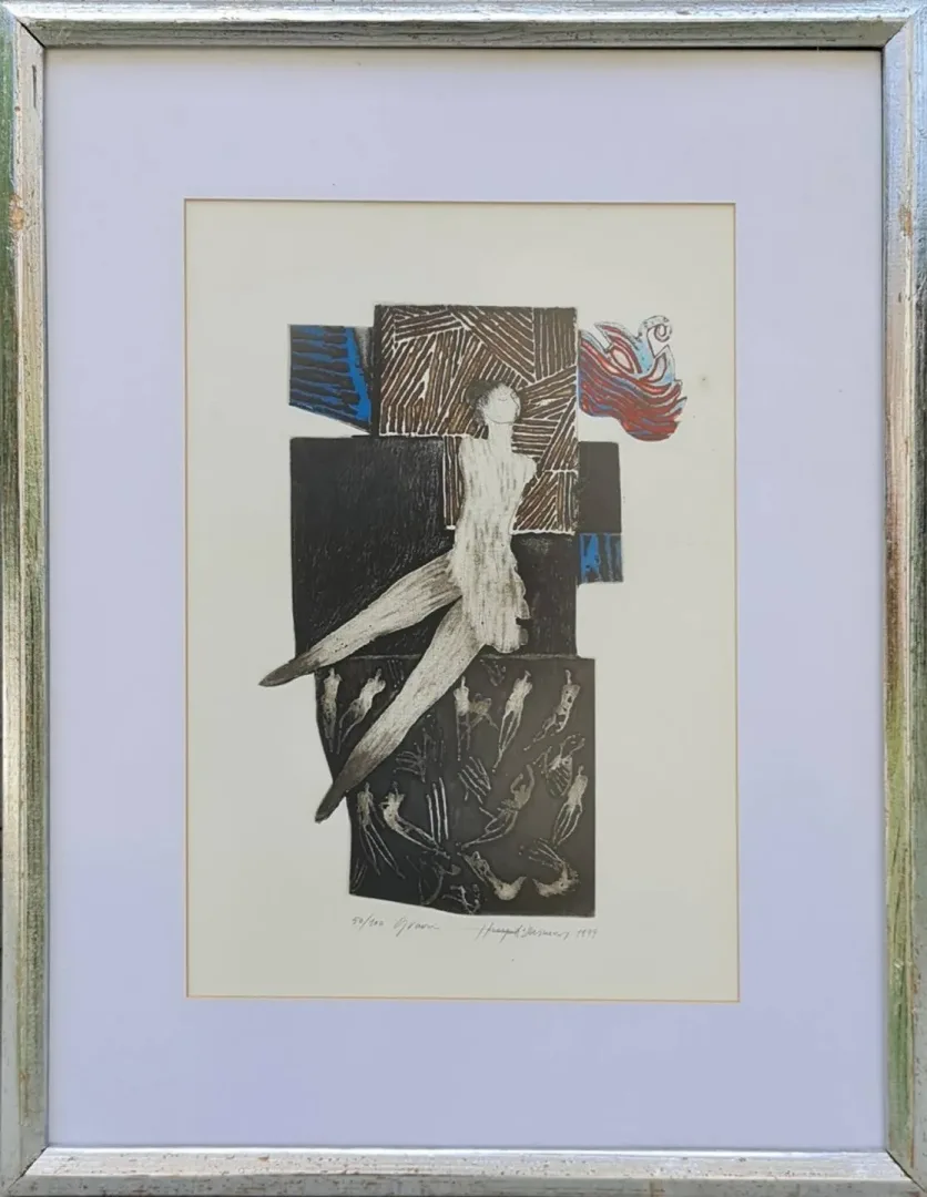"isimsiz" eseri HAYATİ MİSMAN tarafından 1999 yılında 36x26 cm ölçülerinde Gravür Edisyon 50/100 tekniği ile yapılmıştır.