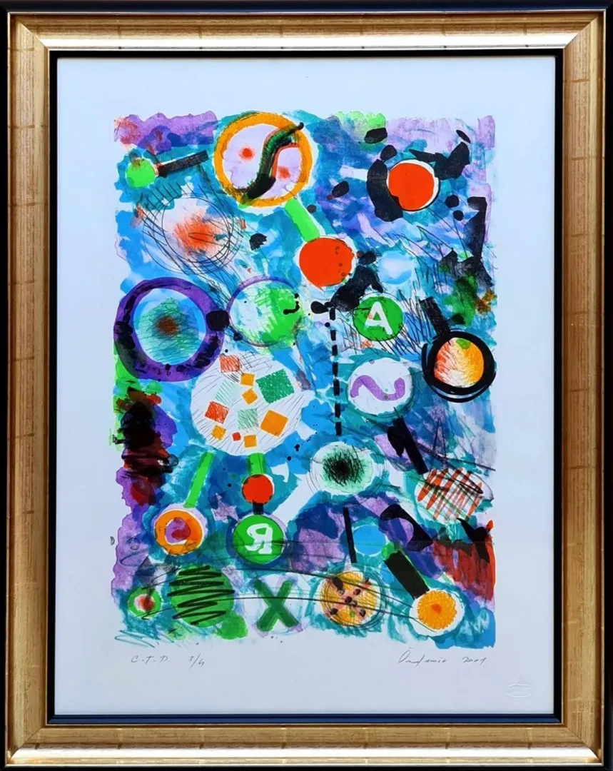 "isimsiz" eseri ÖZDEMİR ALTAN tarafından 2001 yılında 90x65 cm ölçülerinde Baskı CTD 3/4 tekniği ile yapılmıştır.