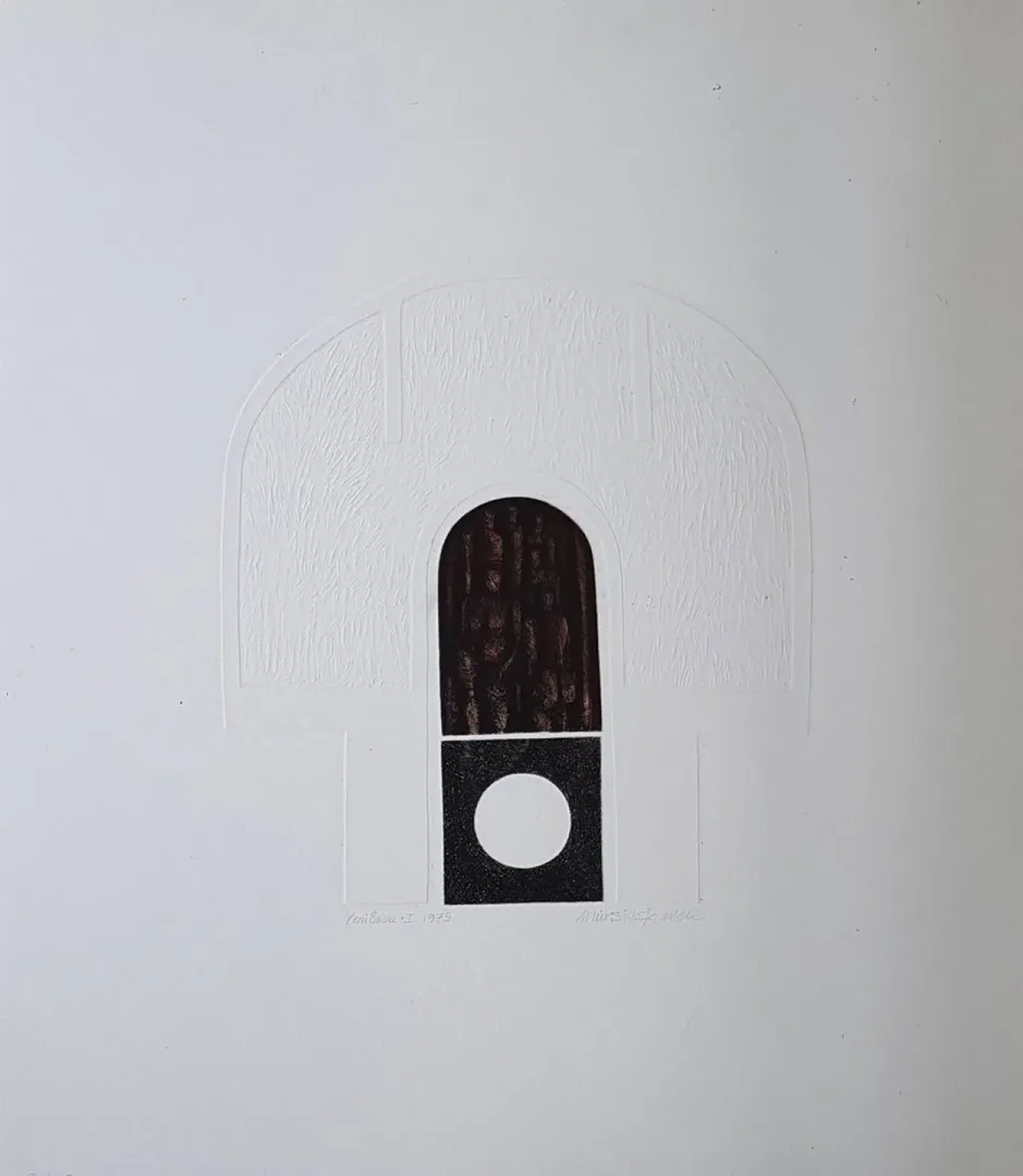 yakınlaştır "isimsiz" eseri MÜRŞİDE İÇMELİ tarafından 1975 yılında 70x61 cm ölçülerinde Gravür Yeni Baskı -1 tekniği ile yapılmıştır.