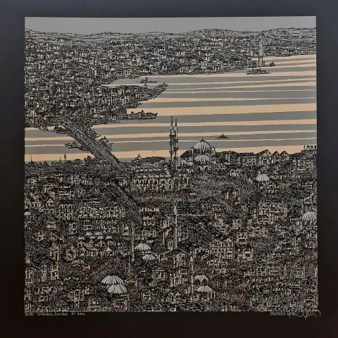 "İstanbul, Eminönü ( C )" eseri DEVRİM ERBİL tarafından 2014 yılında 70x70 cm ölçülerinde Serigrafi - 38/50 tekniği ile yapılmıştır.