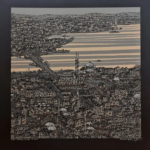 DEVRİM ERBİL — “İstanbul, Eminönü ( C )”, 2014 "İstanbul, Eminönü ( C )" eseri DEVRİM ERBİL tarafından 2014 yılında 70x70 cm ölçülerinde Serigrafi - 38/50 tekniği ile yapılmıştır.
