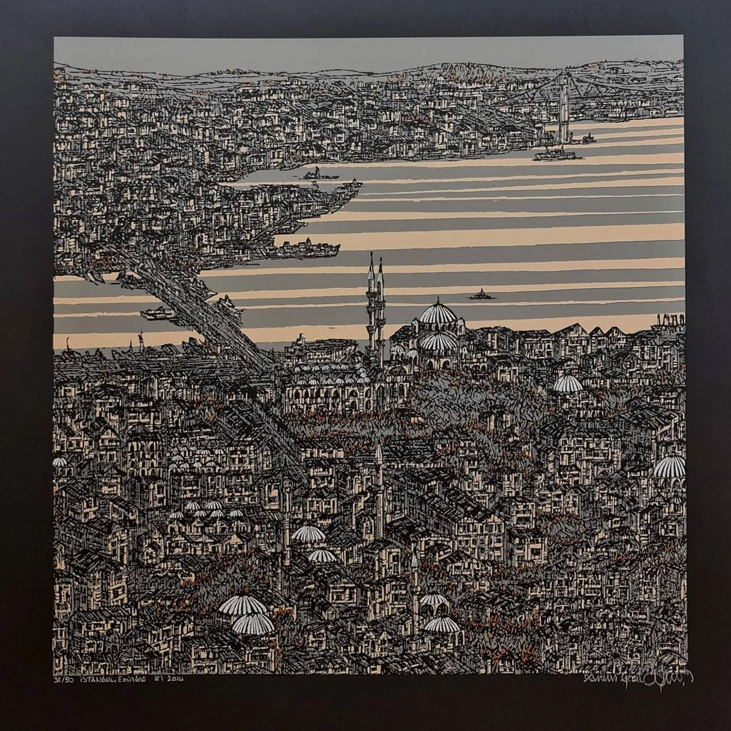 "İstanbul, Eminönü ( C )" eseri DEVRİM ERBİL tarafından 2014 yılında 70x70 cm ölçülerinde Serigrafi - 38/50 tekniği ile yapılmıştır.