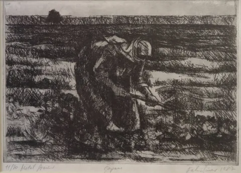 FAHRİ SÜMER — “Çapacı”, 1987 "Çapacı" eseri FAHRİ SÜMER tarafından 1987 yılında 18x25 cm ölçülerinde Gravür 11//20 tekniği ile yapılmıştır.