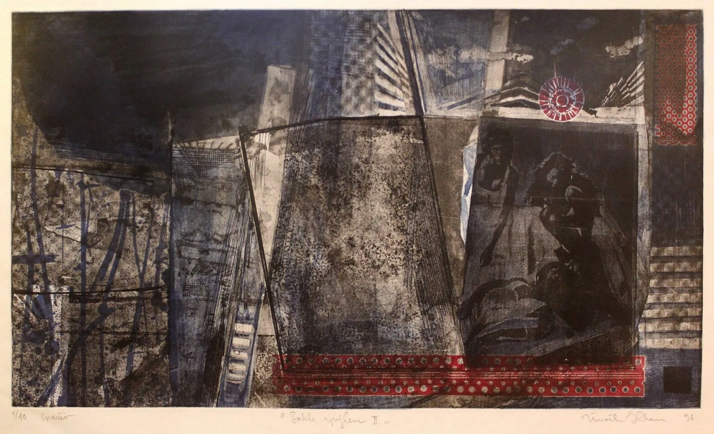 "Saklı Yüzler-II" eseri İSMAİL İLHAN tarafından 1996 yılında 49x86 cm ölçülerinde Gravür 1//10 tekniği ile yapılmıştır.
