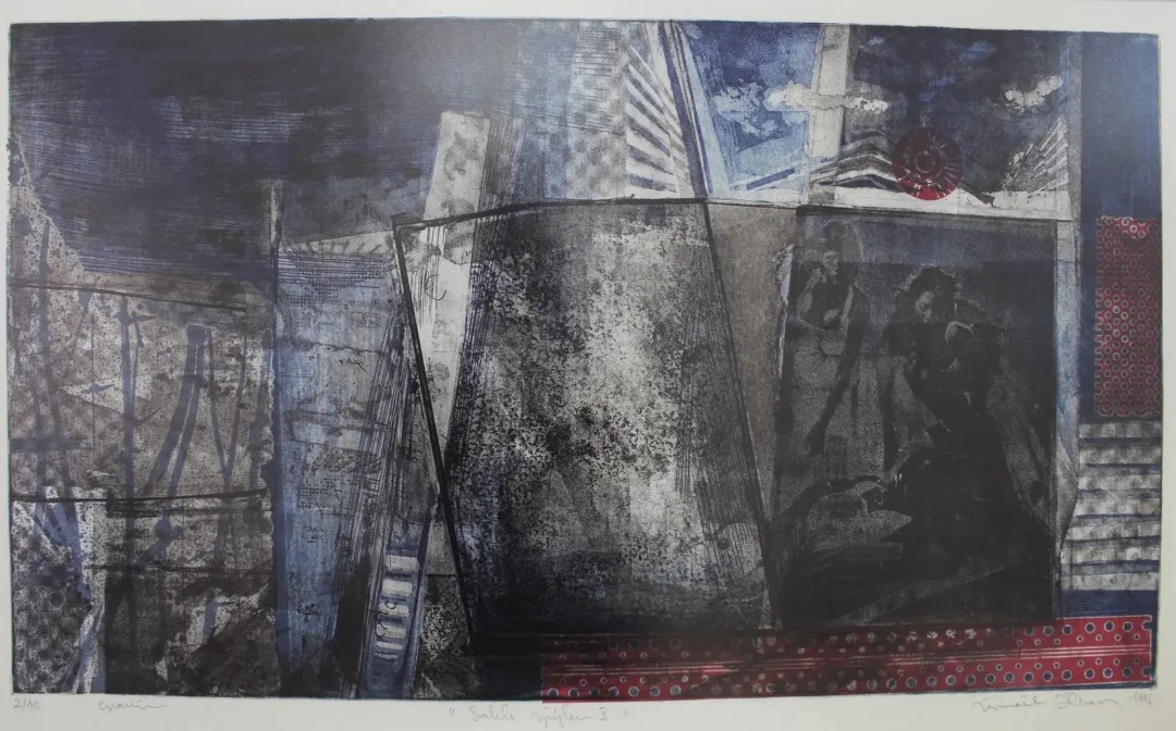 "isimsiz" eseri İSMAİL İLHAN tarafından 1996 yılında 49x85 cm ölçülerinde Gravür 2//10 tekniği ile yapılmıştır.