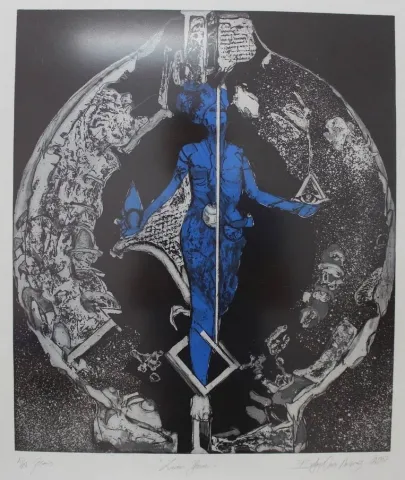 "Zaman Yasaı" eseri BELGİN ONAR tarafından 2007 yılında 57x50 cm ölçülerinde Baskı EA tekniği ile yapılmıştır.