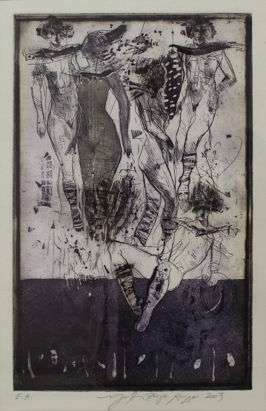 "isimsiz" eseri YUSUF ZİYA AYGEN tarafından 39x25 cm ölçülerinde Gravür EA tekniği ile yapılmıştır.