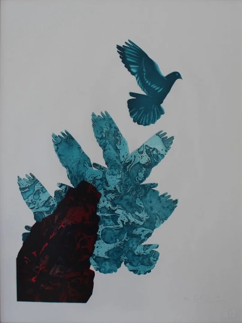 yakınlaştır "Zümrüdü Anka Kuşu II" eseri FATİH MİKA tarafından 80x60 cm ölçülerinde Gravür tekniği ile yapılmıştır.