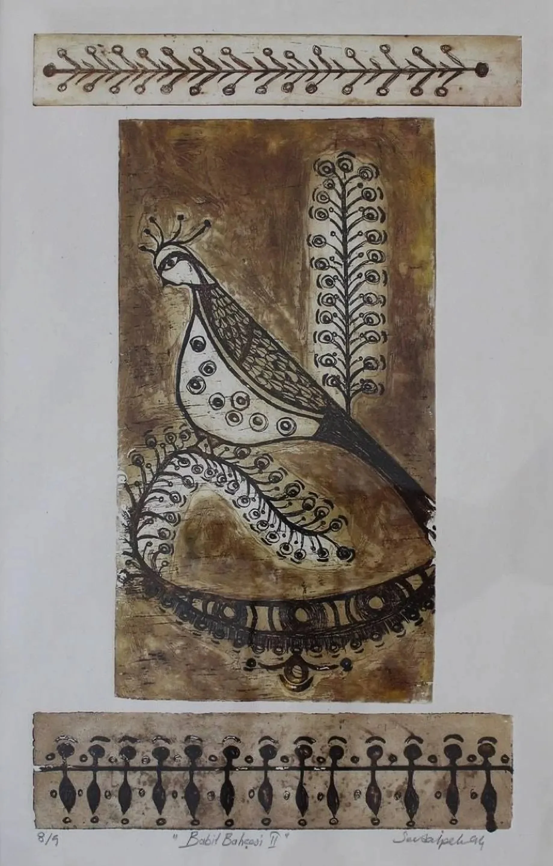 "isimsiz" eseri SEVDA İPEK tarafından 40x24 cm ölçülerinde Gravür tekniği ile yapılmıştır.