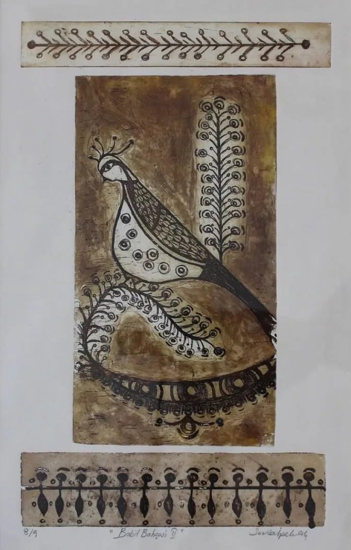 "isimsiz" eseri SEVDA İPEK tarafından 40x24 cm ölçülerinde Gravür tekniği ile yapılmıştır.