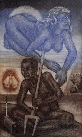 "isimsiz" eseri MUSTAFA ASLIER tarafından 1982 yılında 16x10 cm ölçülerinde Gravür 40//20 tekniği ile yapılmıştır.