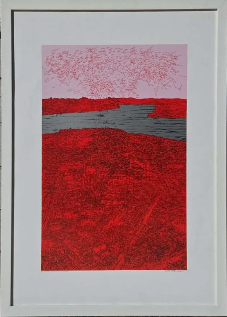 "İstanbul Sultanahmet ve Kuşlar" eseri DEVRİM ERBİL tarafından 2019 yılında 100x70 cm ölçülerinde Serigrafi tekniği ile yapılmıştır.