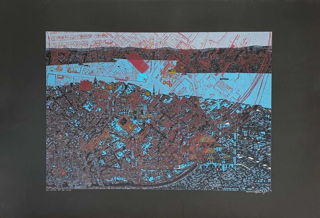 yakınlaştır "İstanbul, İkili Bakış Edisyon 9/25" eseri DEVRİM ERBİL tarafından 2017 yılında 70x100 cm ölçülerinde Serigrafi tekniği ile yapılmıştır.