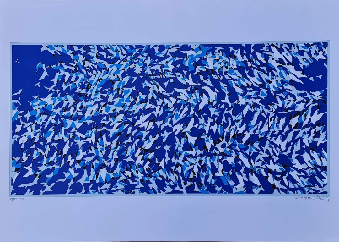 yakınlaştır "Uçuş Edisyon:50/100" eseri DEVRİM ERBİL tarafından 50x70 cm ölçülerinde Serigrafi tekniği ile yapılmıştır.